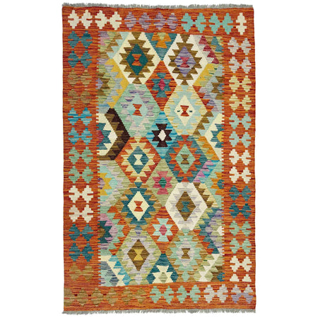 Handmade Multi Kilim Geometric 4x6 ft