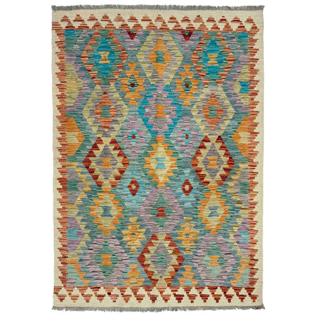 Handmade Multi Kilim Geometric 4x6 ft