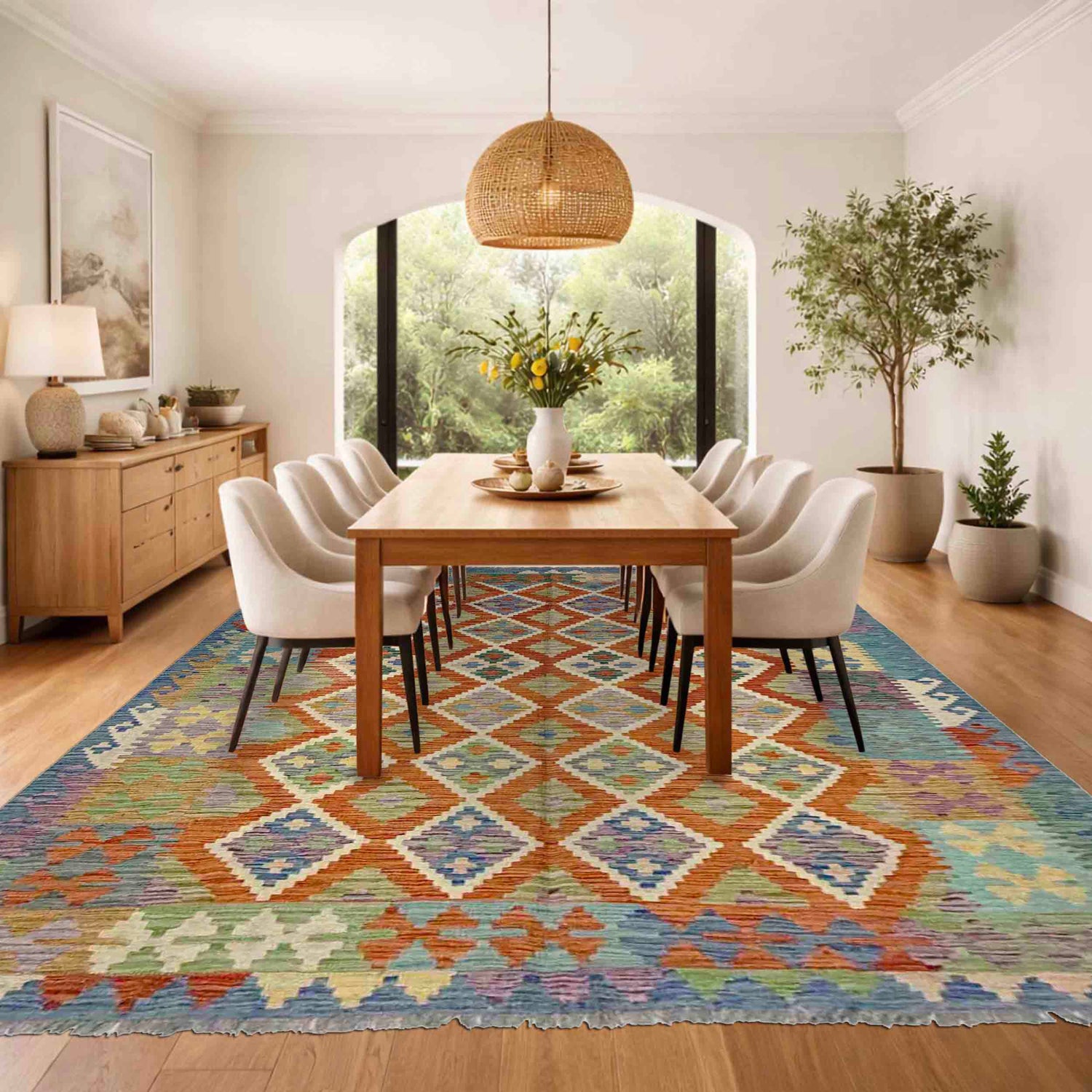 Handmade Multi Kilim Geometric 5x8 ft