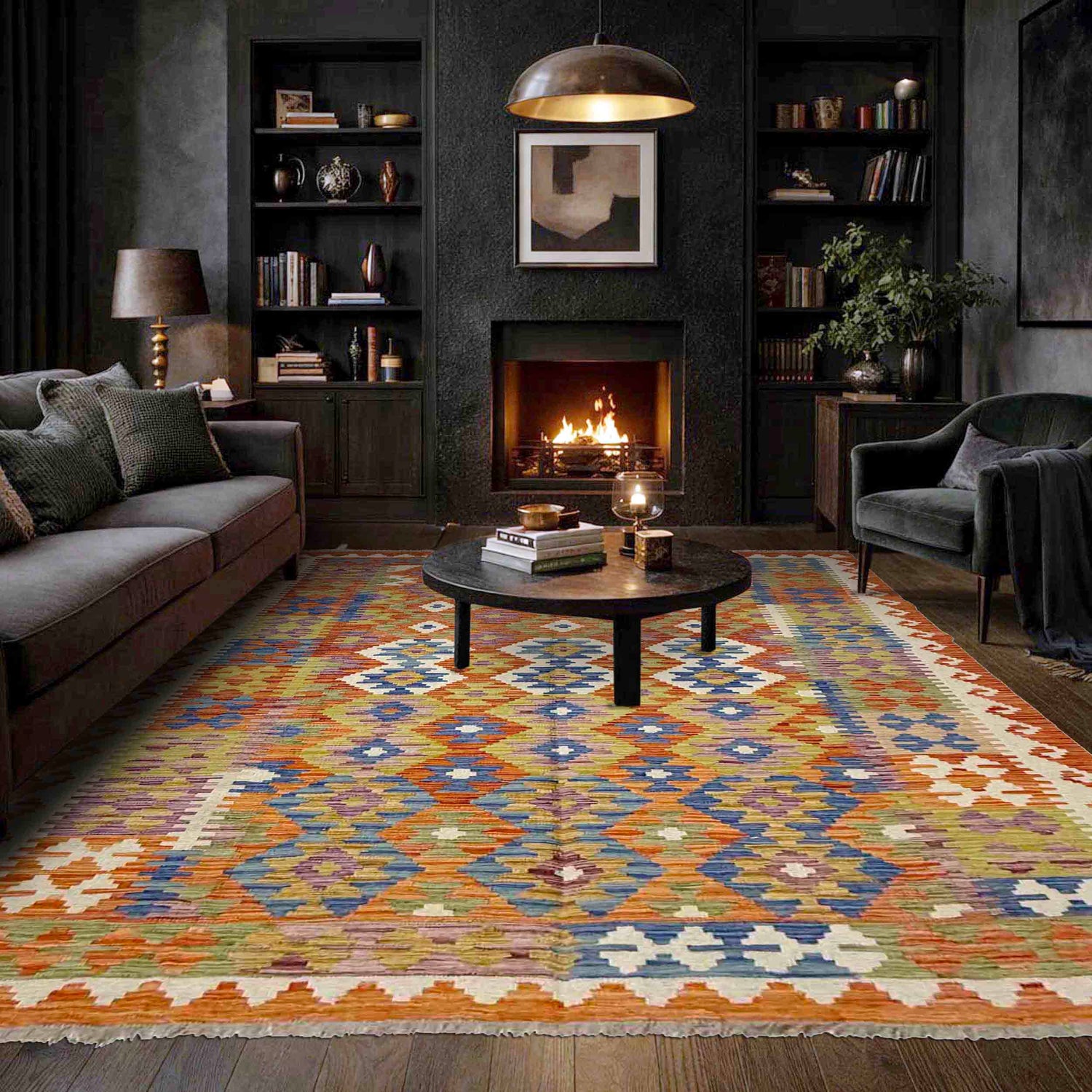 Handmade Multi Kilim Geometric 5x8 ft