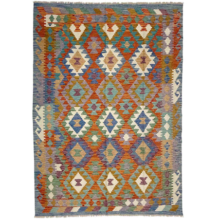 Handmade Multi Kilim Geometric 5x8 ft