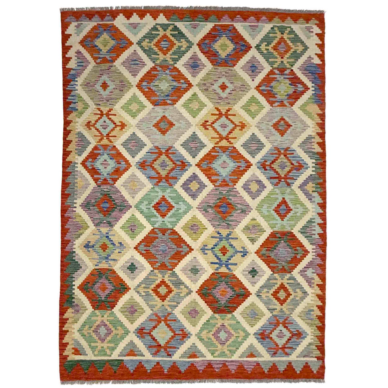 Handmade Multi Kilim Geometric 5x8 ft