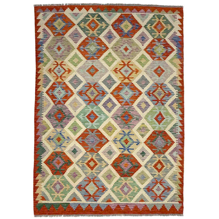 Handmade Multi Kilim Geometric 5x8 ft