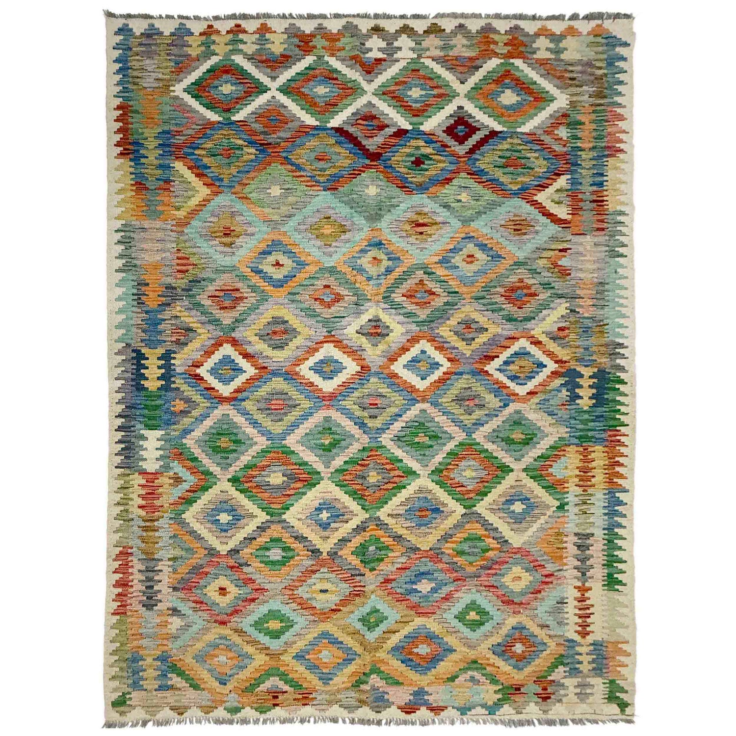Handmade Multi Kilim Geometric 5x8 ft