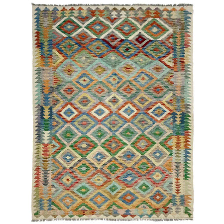 Handmade Multi Kilim Geometric 5x8 ft