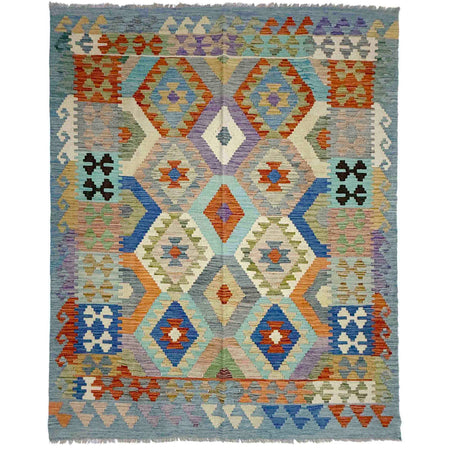 Handmade Multi Kilim Geometric 5x8 ft