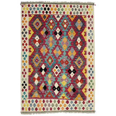Handmade Multi Kilim Geometric 4x6 ft