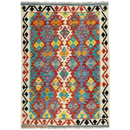 Handmade Multi Kilim Geometric 4x6 ft