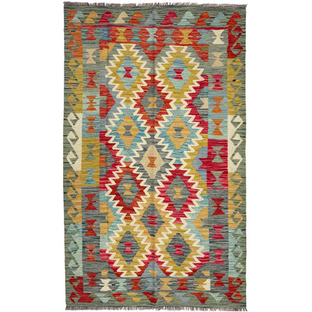 Handmade Multi Kilim Geometric 4x6 ft