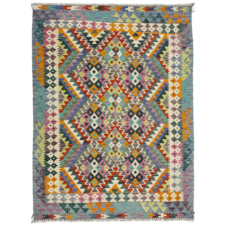 Handmade Multi Kilim Geometric 4x6 ft