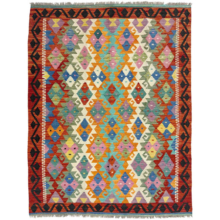 Handmade Multi Kilim Geometric 4x6 ft