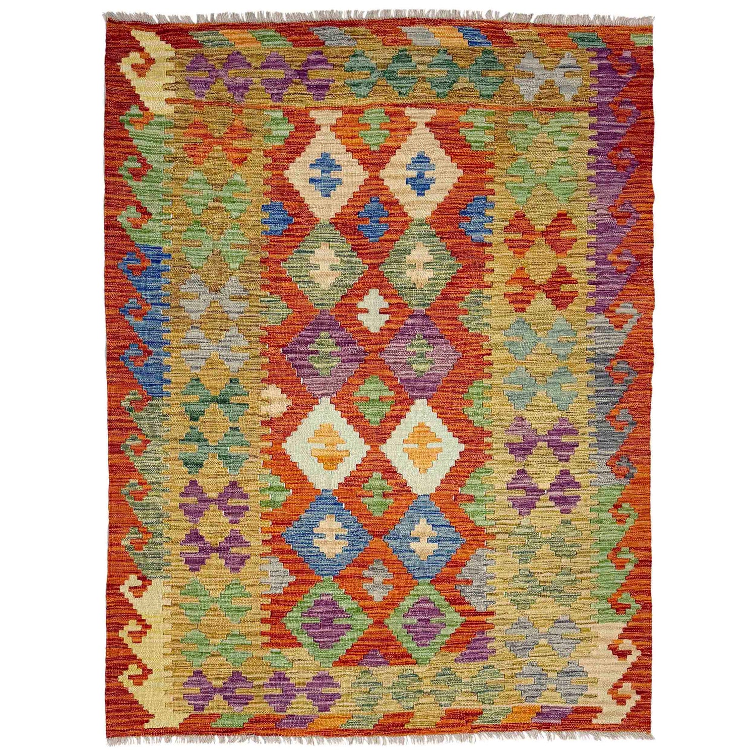 Handmade Multi Kilim Geometric 4x6 ft