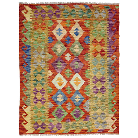 Handmade Multi Kilim Geometric 4x6 ft
