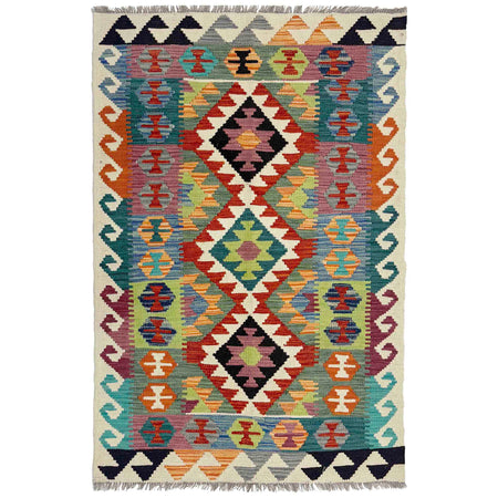 Handmade Multi Kilim Geometric 3x5 ft