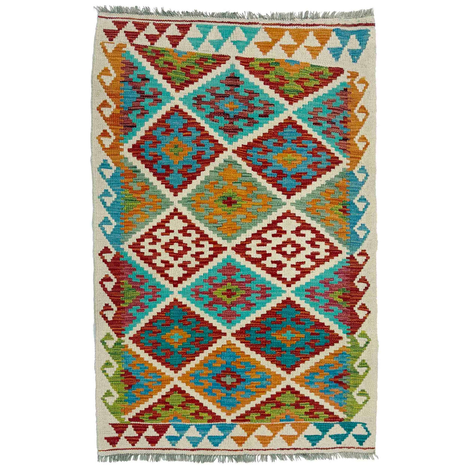 Handmade Multi Kilim Geometric 3x5 ft