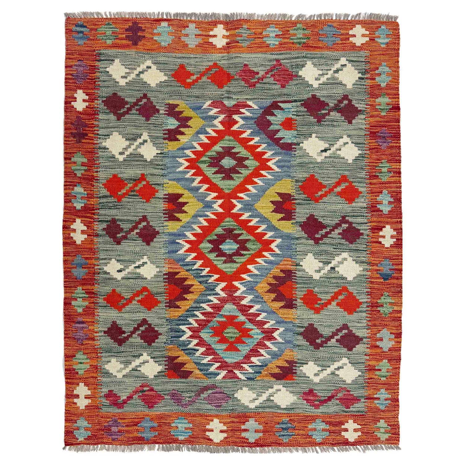 Handmade Multi Kilim Geometric 3x5 ft