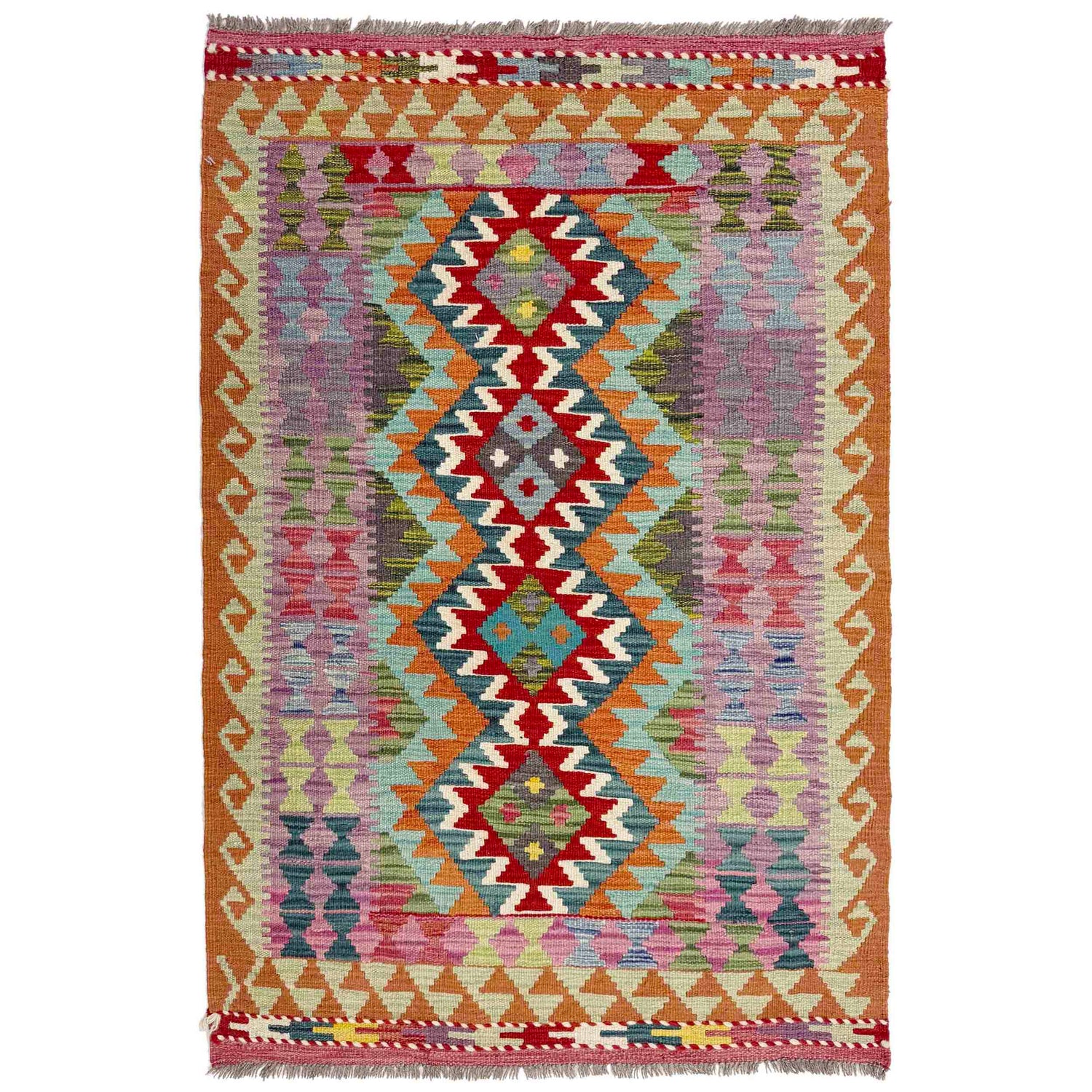 Handmade Multi Kilim Geometric 3x5 ft