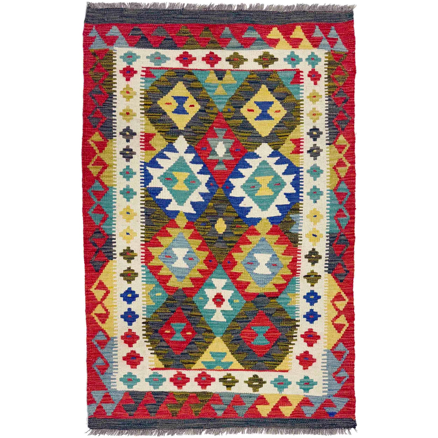 Handmade Multi Kilim Geometric 3x5 ft