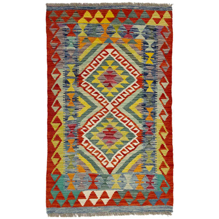 Handmade Multi Kilim Geometric 2x4 ft