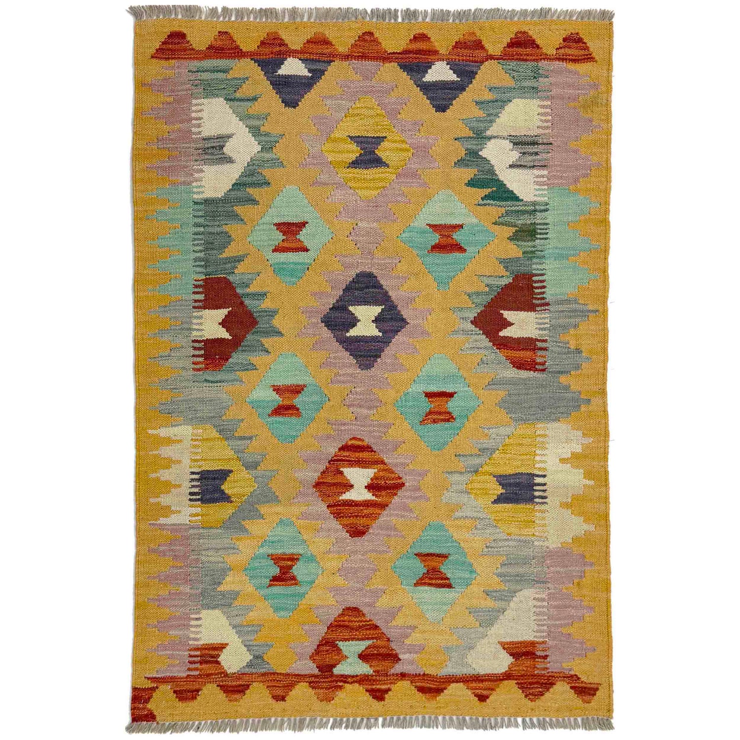 Handmade Multi Kilim Geometric 2x4 ft