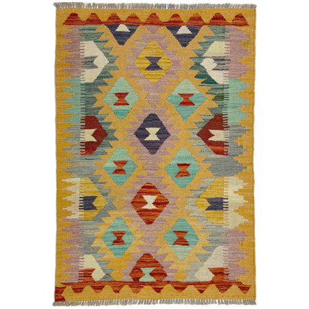 Handmade Multi Kilim Geometric 2x4 ft