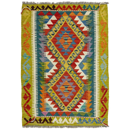 Handmade Multi Kilim Geometric 2x4 ft