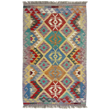 Handmade Multi Kilim Geometric 2x4 ft