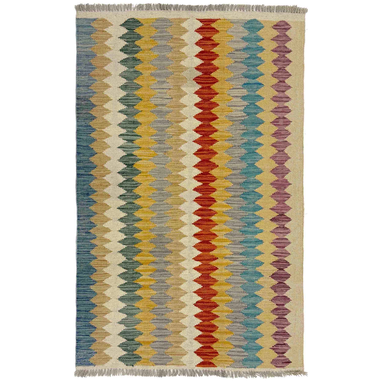 Handmade Multi Kilim Geometric 2x4 ft