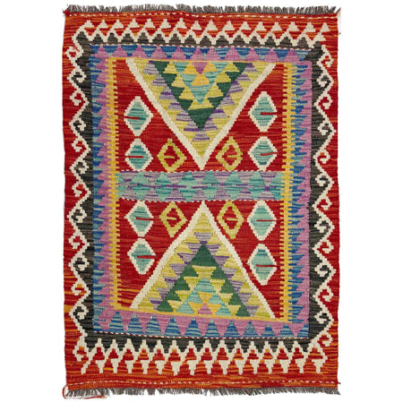 Handmade Multi Kilim Geometric 2x4 ft
