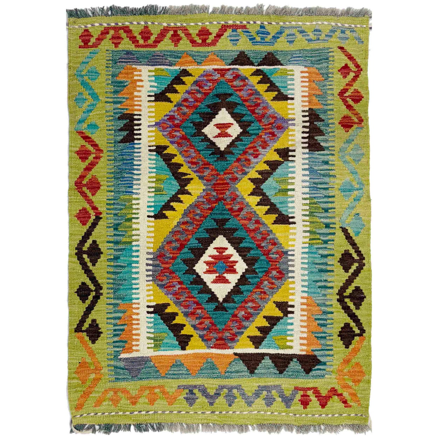 Handmade Multi Kilim Geometric 2x4 ft