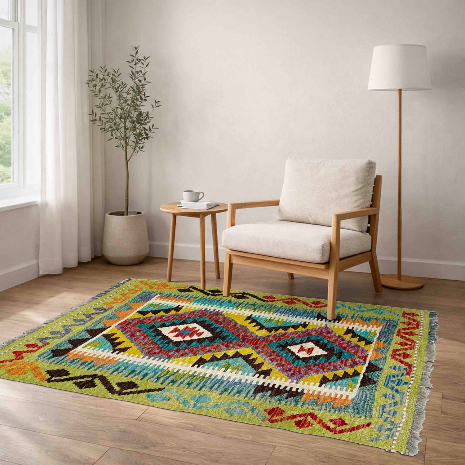 Handmade Multi Kilim Geometric 2x4 ft