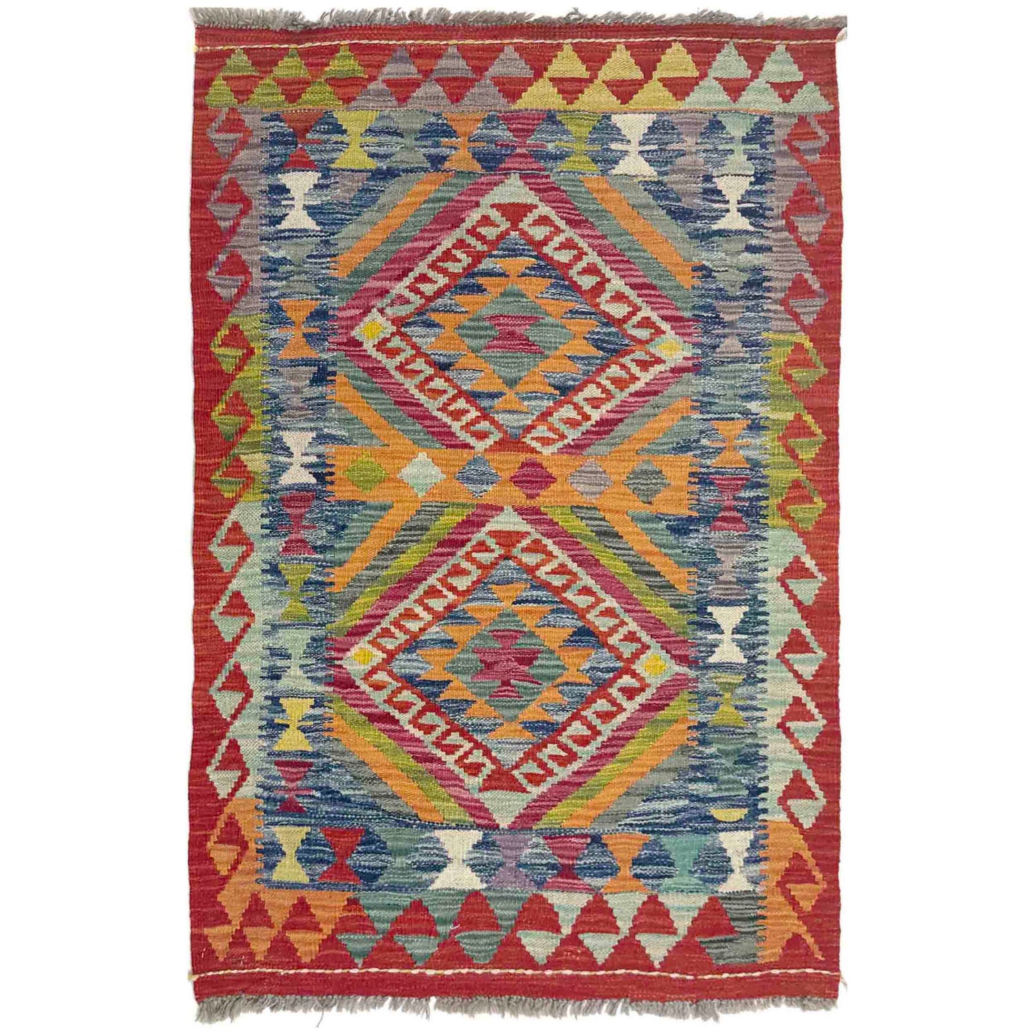 Handmade Multi Kilim Geometric 2x4 ft