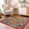 Handmade Multi Kilim Geometric 2x4 ft
