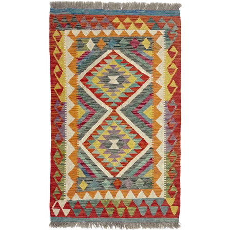 Handmade Multi Kilim Geometric 2x4 ft