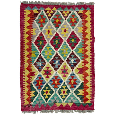 Handmade Multi Kilim Geometric 2x4 ft