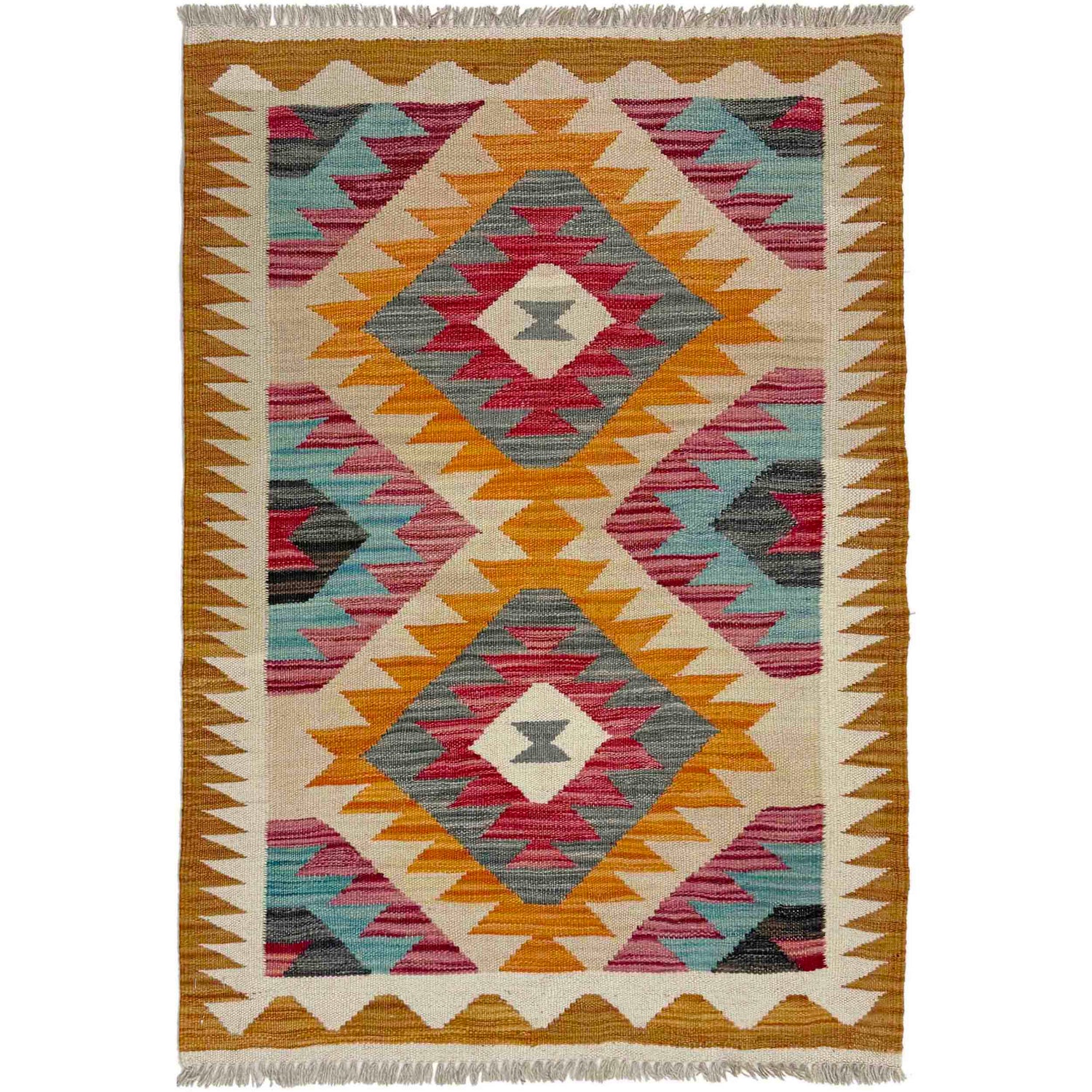 Handmade Multi Kilim Geometric 2x4 ft