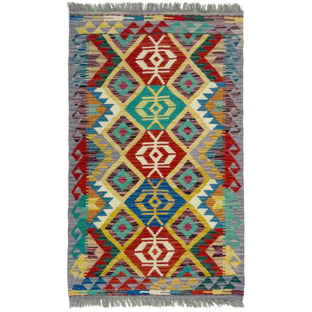 Handmade Multi Kilim Geometric 2x4 ft
