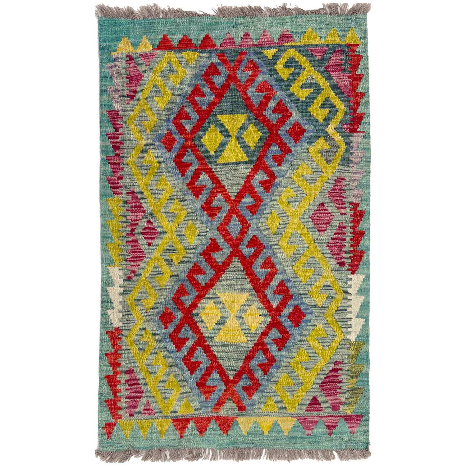 Handmade Multi Kilim Geometric 2x4 ft