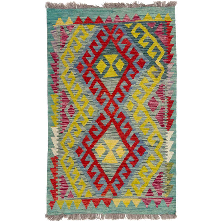 Handmade Multi Kilim Geometric 2x4 ft