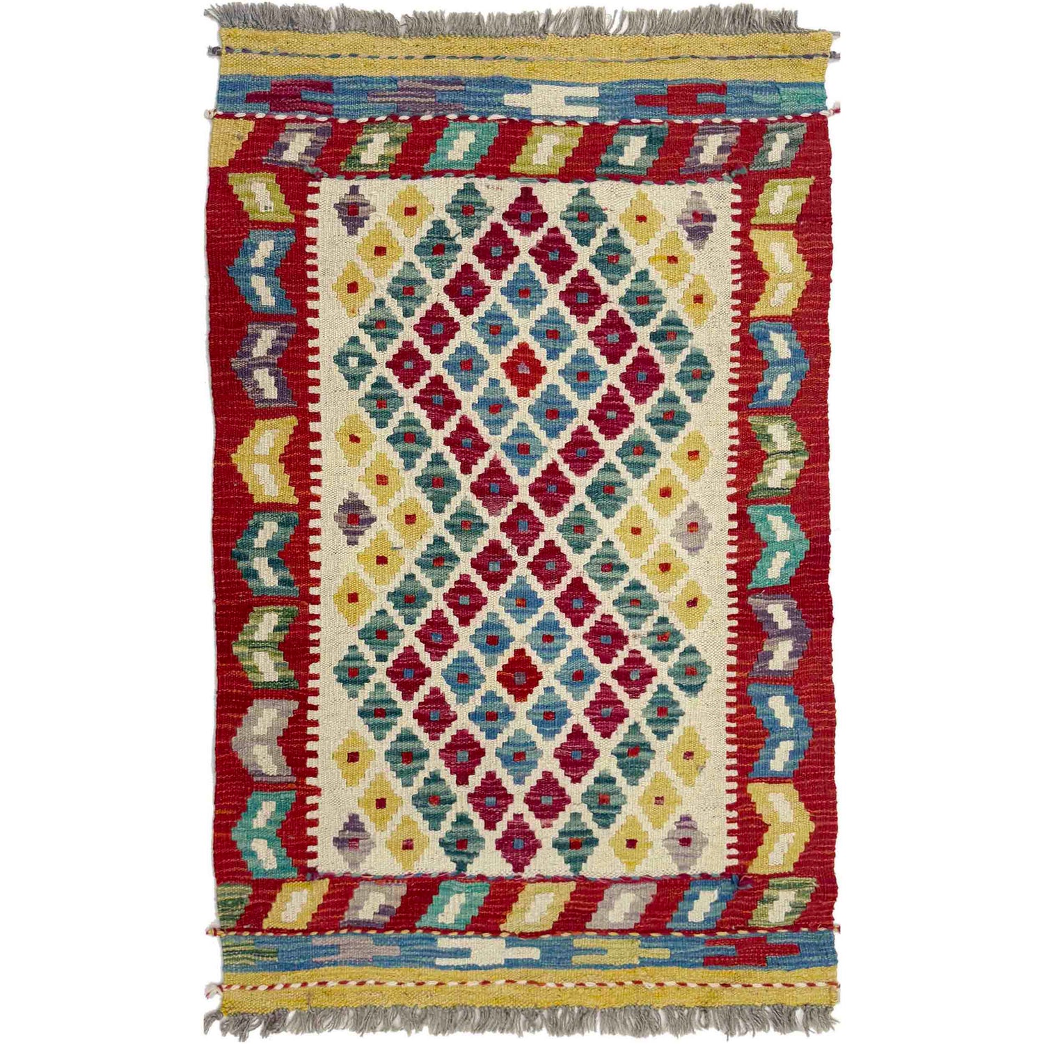 Handmade Multi Kilim Geometric 2x4 ft
