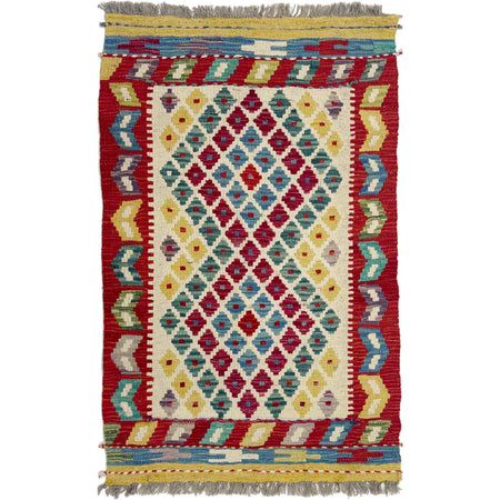 Handmade Multi Kilim Geometric 2x4 ft