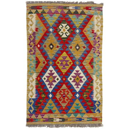 Handmade Multi Kilim Geometric 2x4 ft