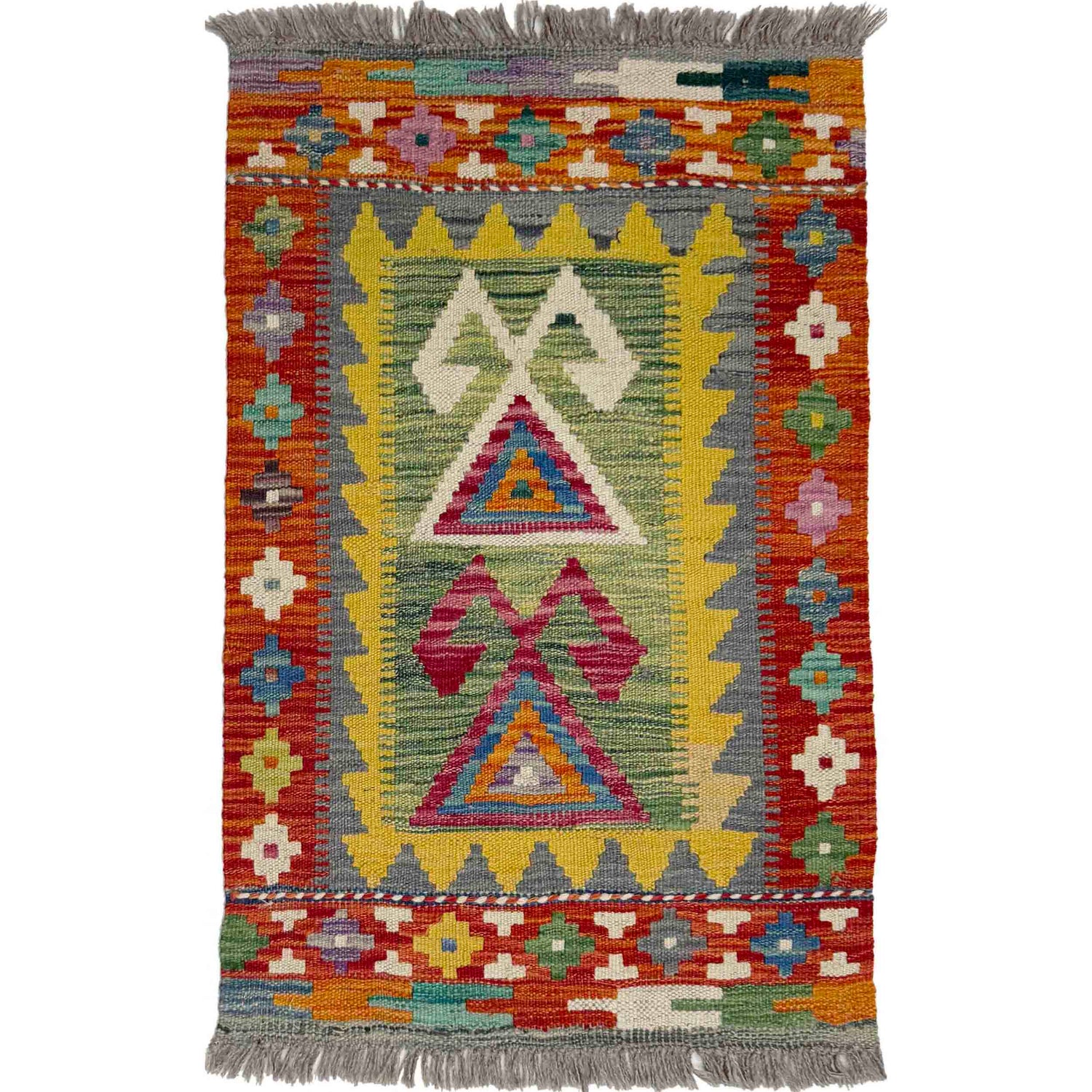 Handmade Multi Kilim Geometric 2x3 ft
