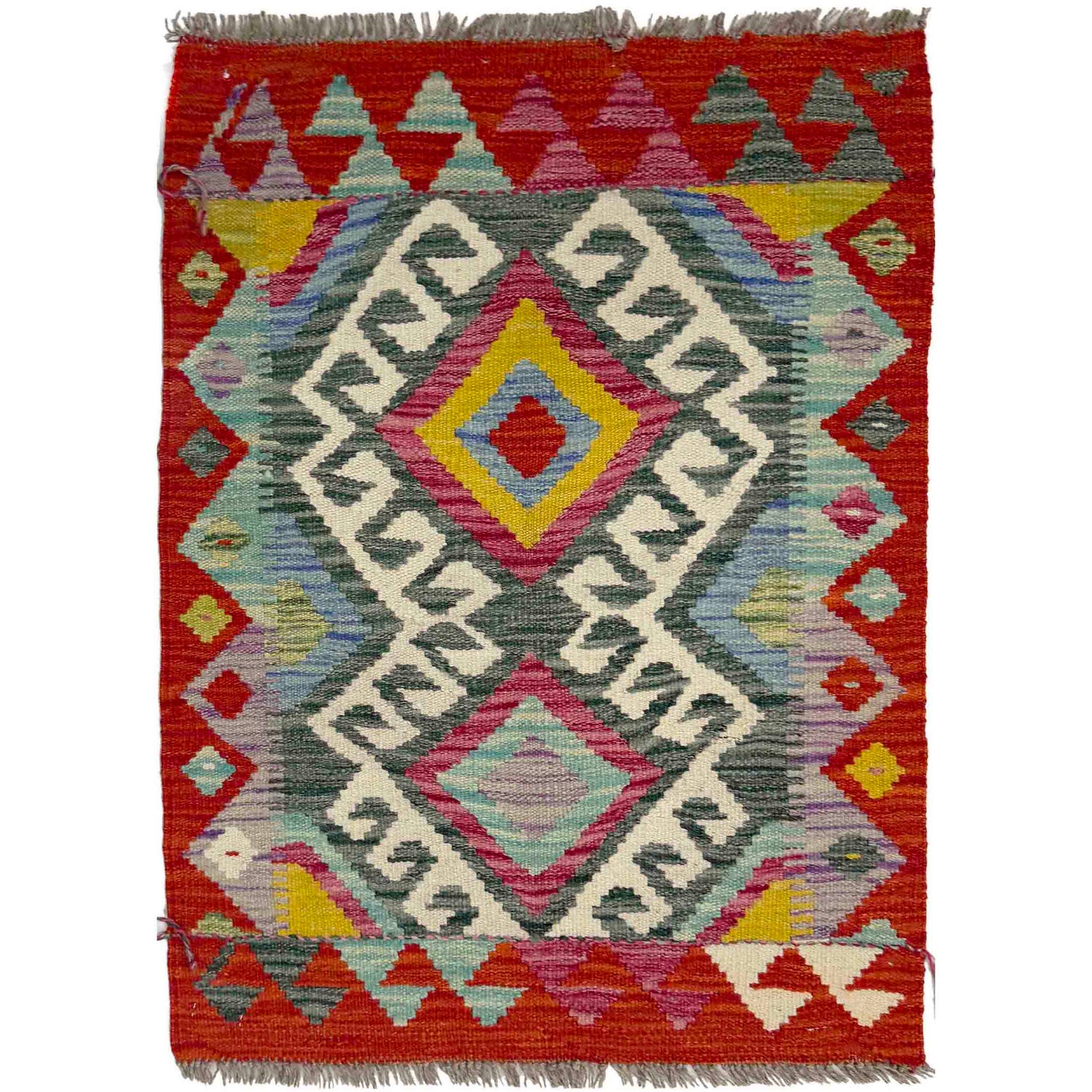 Handmade Multi Kilim Geometric 2x3 ft