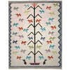 Embroidery Kilim Area Rug Handmade Beige Animal 9x12 ft