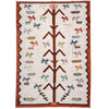 Embroidery Kilim Area Rug Handmade Beige Animal 9x12 ft
