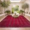 Bokhara Rug Handmade Deep Red Medallion 10x13 ft