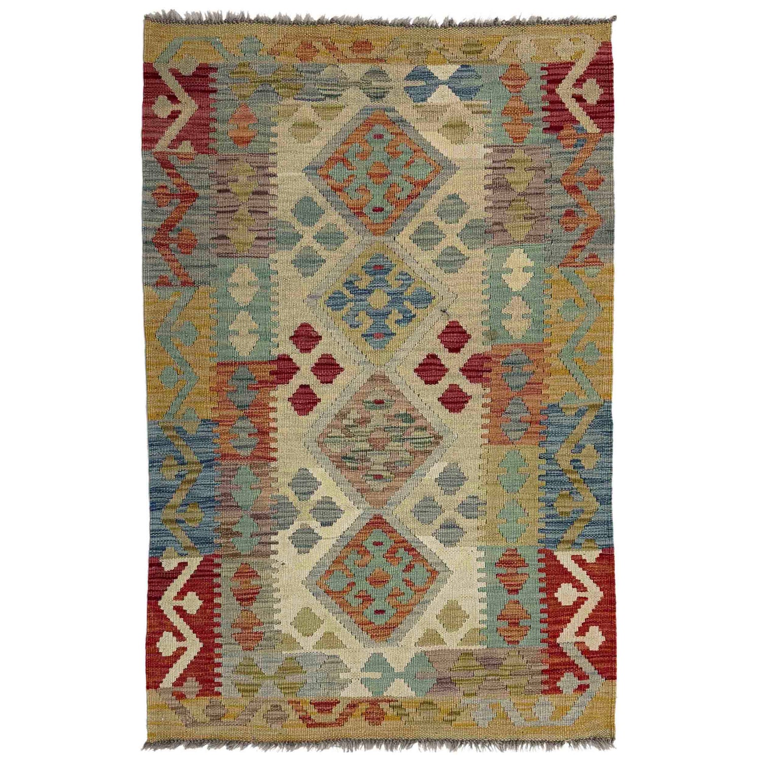 Handmade Multi Kilim Geometric 2x4 ft