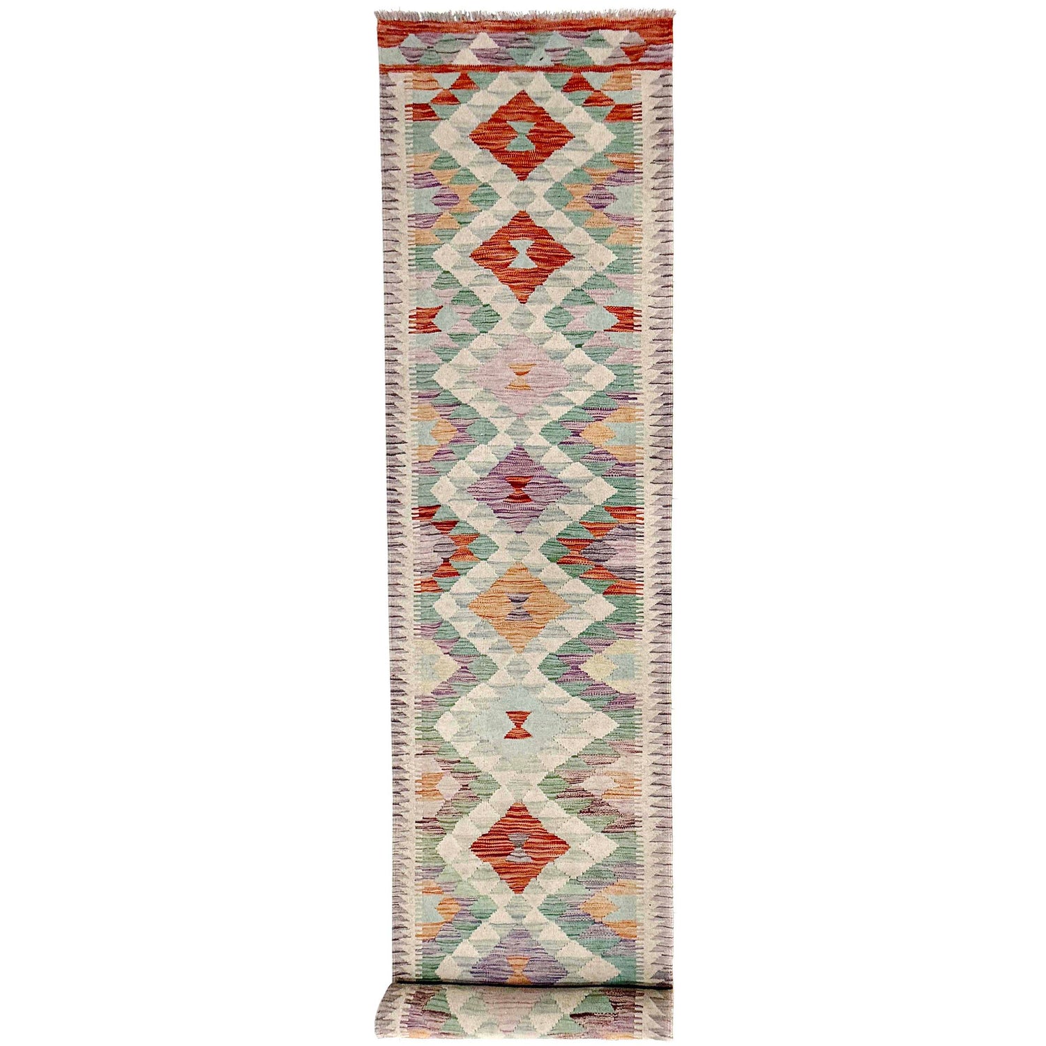 Handmade Multi Kilim Geometric 16' Runner