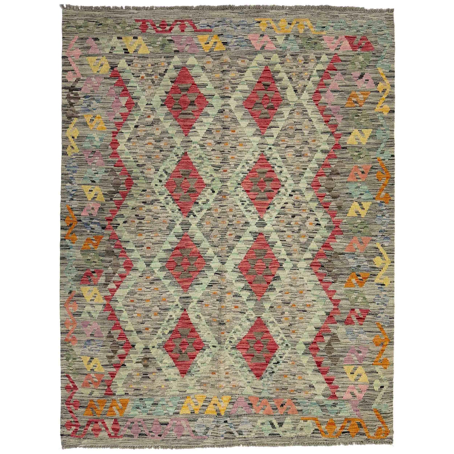 Handmade Multi Kilim Geometric 4x7 ft